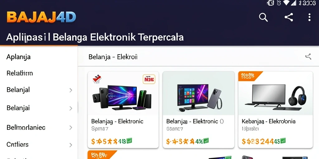 Antarmuka modern dan fungsional dari aplikasi BAJAJ4D.
