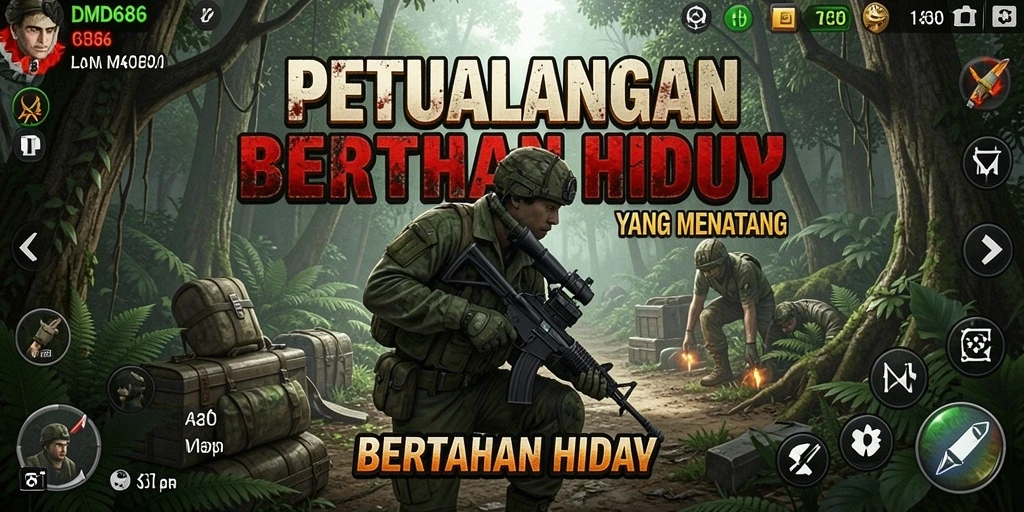 Screenshot DMD686 menampilkan antarmuka bertahan hidup yang menegangkan.