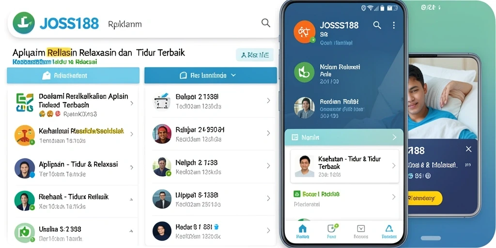 Antarmuka JOSS188 yang menenangkan menampilkan fitur relaksasi tidur.