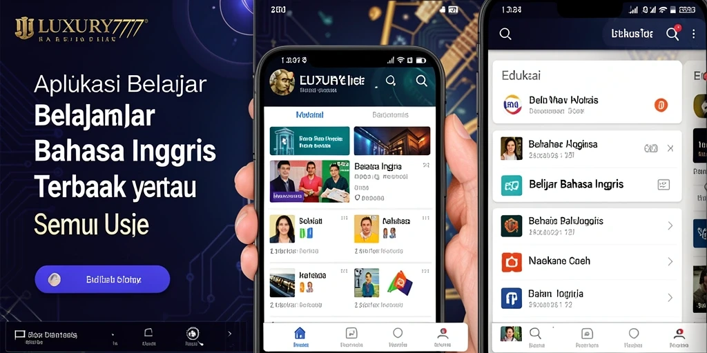 Tampilan antarmuka LUXURY777 yang modern dan interaktif untuk belajar bahasa Inggris.