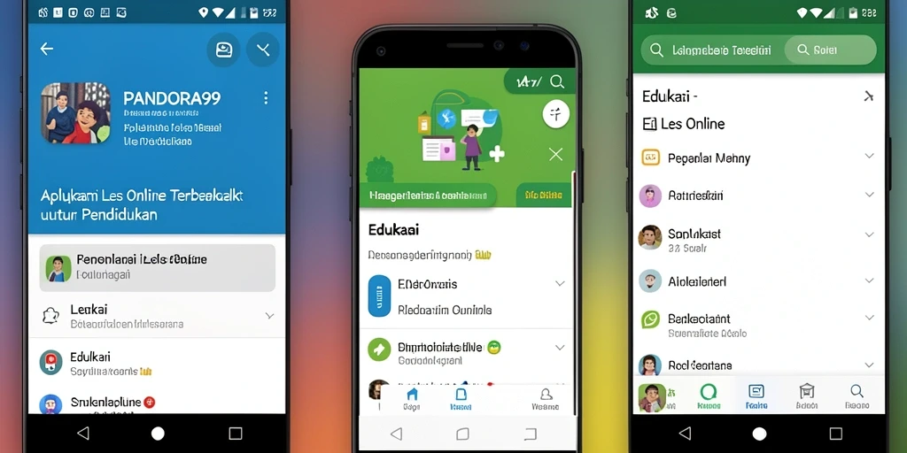 Tampilan antarmuka aplikasi PANDORA99 yang sederhana dan efektif untuk belajar.