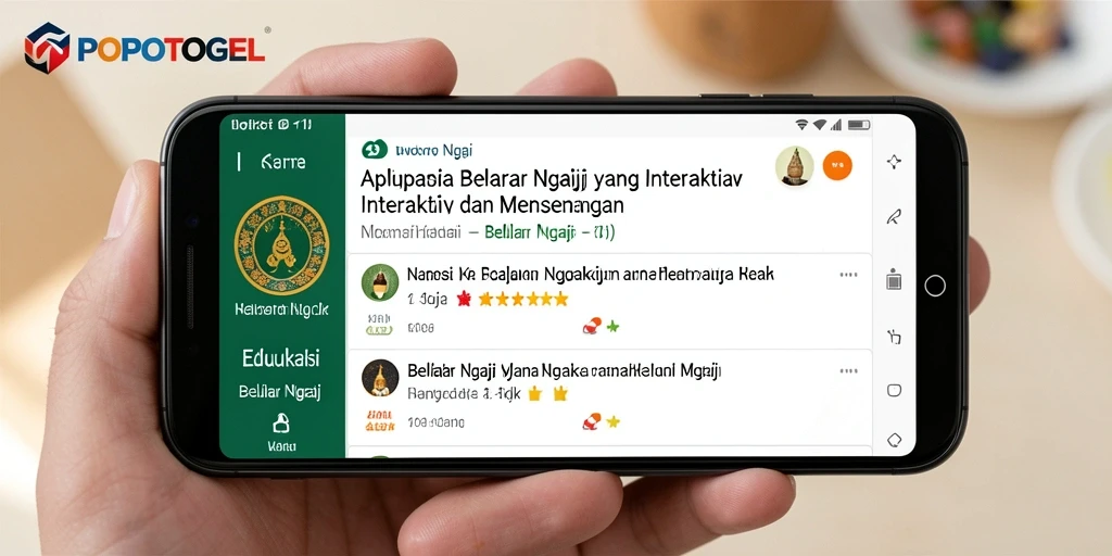 Antarmuka pengguna POPOTOGEL yang menarik dan edukatif.