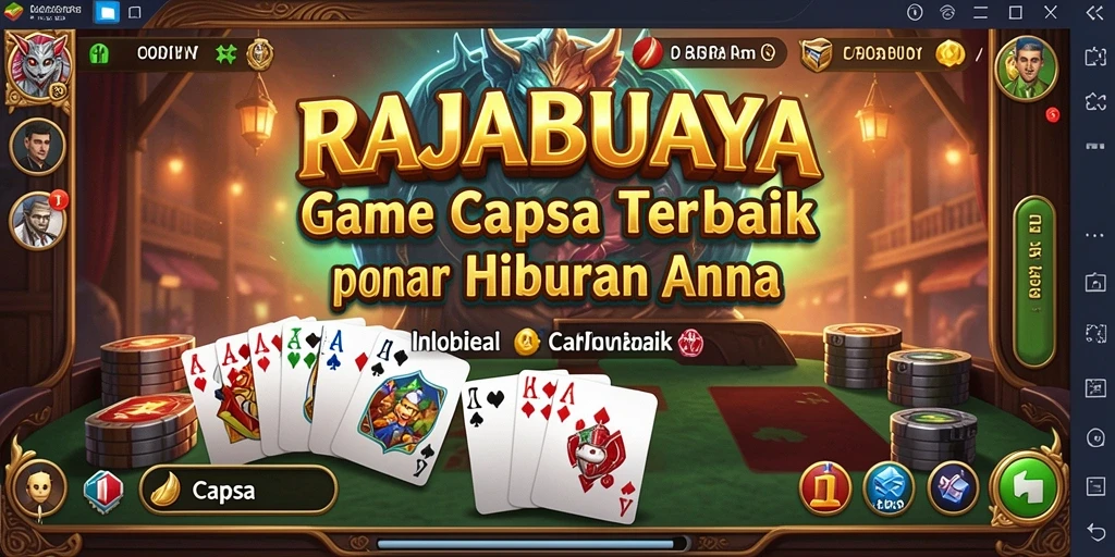 Antarmuka permainan Capsa RAJABUAYA yang menarik dan interaktif.